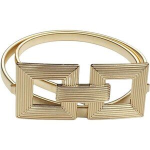Women's Skinny Elastic Metal Belt Two Square
